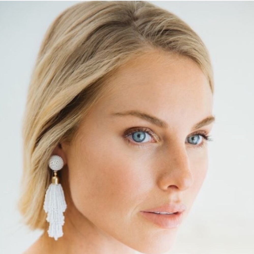 Panacea Tassel Earrings White Beaded
